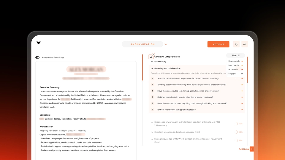 Anonymised Recruiting